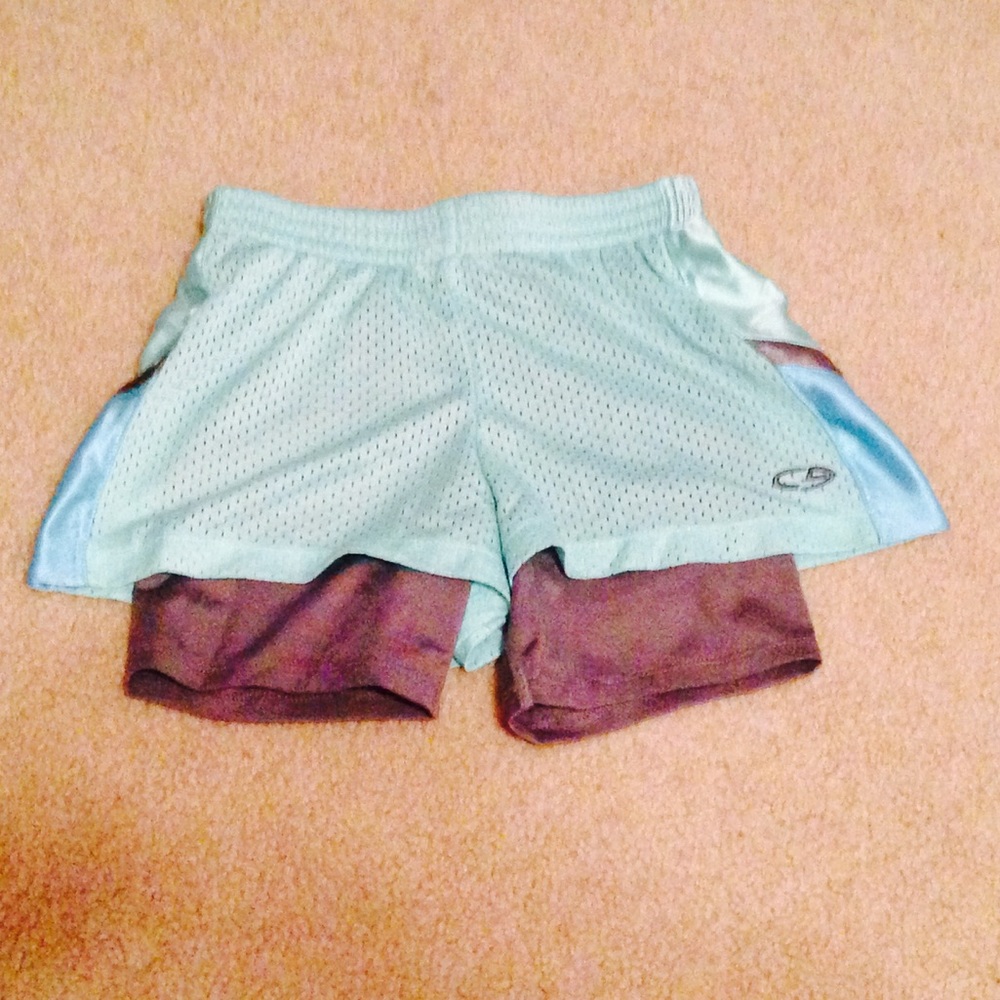 champion sports shorts kids double layer